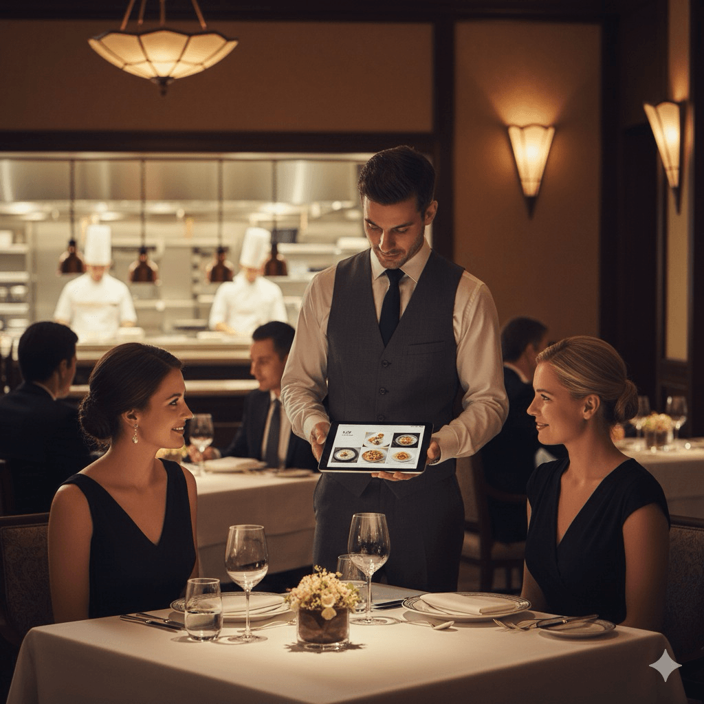 Fine dining elegant plated dish with garnish